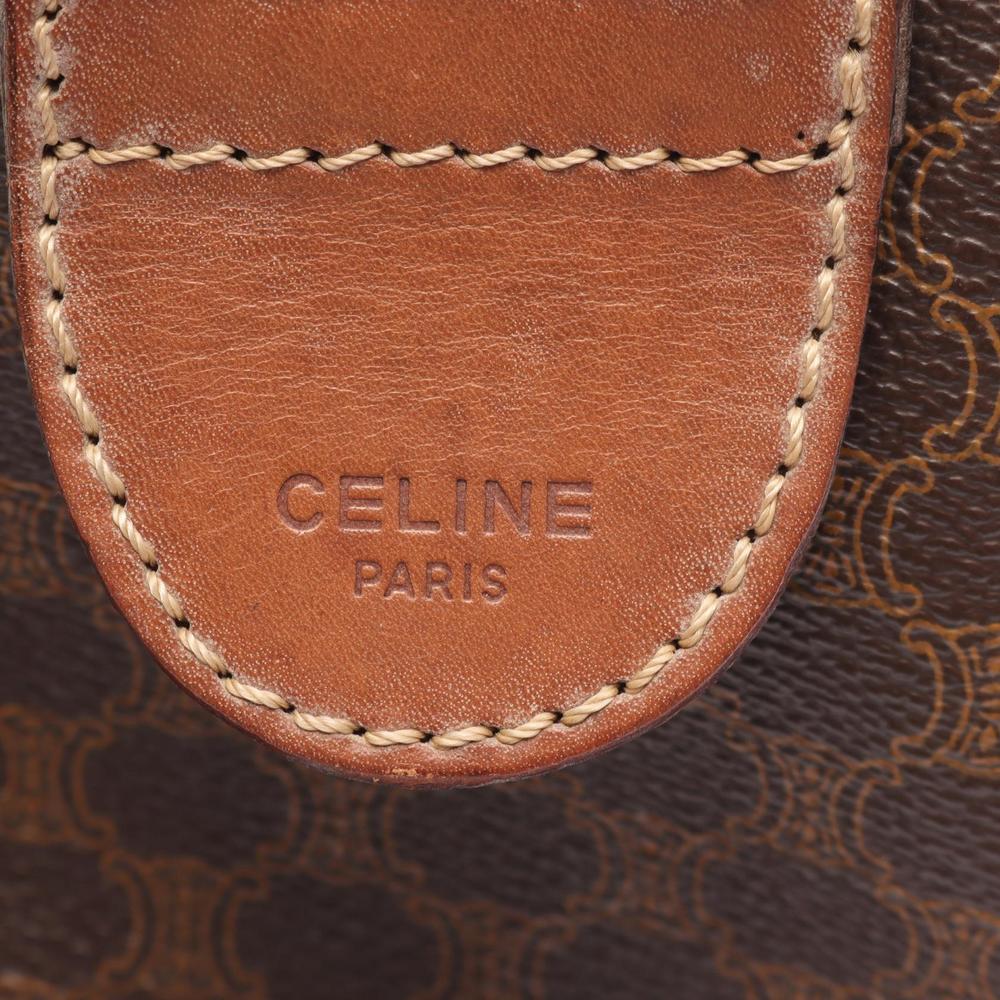 Celine Macadam Tote Bag Brown Canvas Leather - Picture 4 of 8